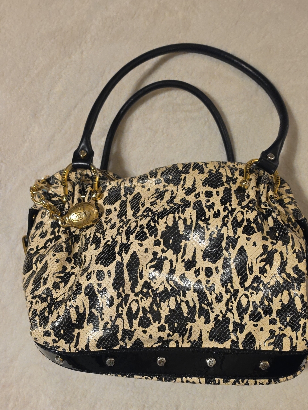 Marino Orlandi Italian designer handbag Snake Embossed Leather